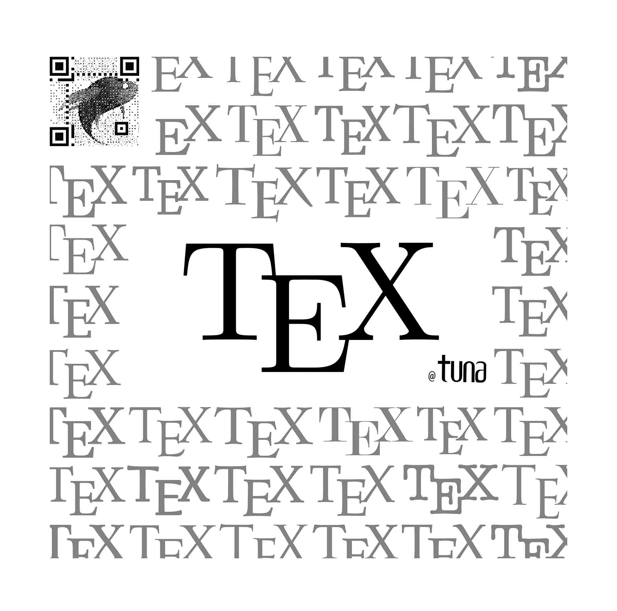 A logo with texts of 'TeX' surrounding the main text for a TeX user group event.